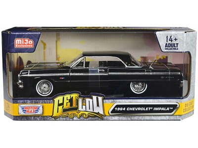 #ad 1964 CHEVROLET IMPALA LOWRIDER CANDY BLACK GET LOW 1 24 DIECAST MOTORMAX 79021 $34.99