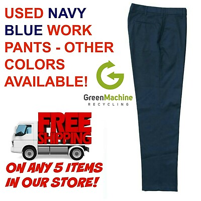 #ad Used Uniform Work Pants Cintas Redkap Unifirst Gamp;K Dickies and others NAVY $7.49
