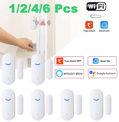 #ad WiFi Smart Door Window Sensor Detector Safe Alarm for Alexa Google Home Lot $11.00