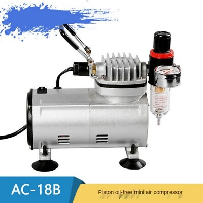 #ad 220V 240V Piston Oil less Air Pump Air Compressor Portable Airbrush Compressor $253.59