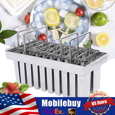 #ad 20pcs Stainless Steel Molds Pop Lolly Popsicle Ice Cream Stick Holder Mold DIY $60.80