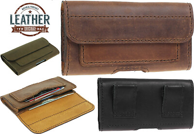 #ad PREMIUM HAND SEWN OF GENUINE LEATHER WAIST POUCH CASE COVER FOR MOBILE PHONES $68.90