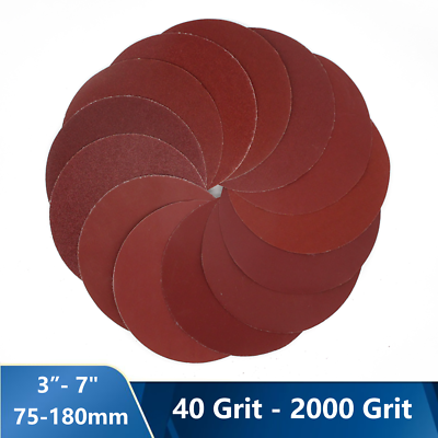 #ad 3quot; 7quot;（75 180mm）Disc Lens Polishing Rotary Round Dry Sanding Sandpaper Red Sand $59.89