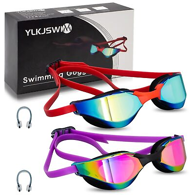 #ad 2 Pack Unisex Adult Swimming Goggles Air Speed Anti Fog Racing Swim Goggles ... $37.13