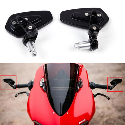 #ad Black 7 8quot; Handlebar Bar End Mirrors For Ducati Panigale 1199 Specific Model $24.96