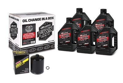 #ad Maxima Synthetic Oil 20W50 Quick Change Kit Black Filter Harley M8 2017 2023 $94.99