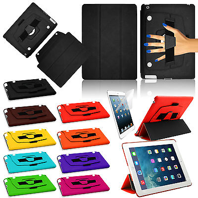 #ad Genuine Case Hand Strap Leather Smart Flip Stand 360 Cover for Apple iPad Mini 4 GBP 4.99