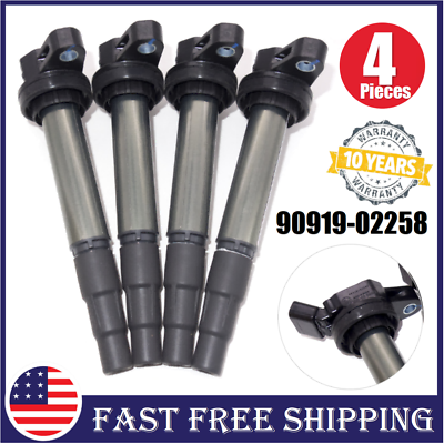 #ad 4PCS Ignition Coils 90919 02258 DENSO Fits For Toyota Corolla Prius 2009 1.8L $75.99