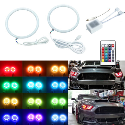 #ad RF RGB Halo Rings for Ford Mustang 2015 17 headlight LED angel eye DRL fog light $27.99