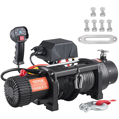 #ad VEVOR 13000lbs Electric Winch 12V Synthetic Cable Trailer Towing 4WD Off road $269.99
