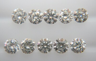 #ad Natural Loose Brilliant Cut Diamond 10pc 0.8 2.5mm VS SI Clarity H Color Round $119.99