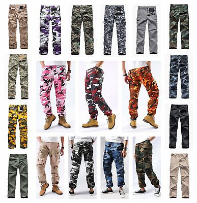 #ad BACKBONE Mens Military Tactical BDU Camouflage Pants Casual Cargo Pants Trousers $38.99