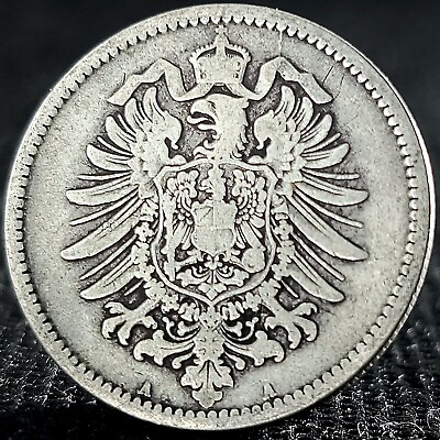 #ad Deutsches Reich 1873 1887 Genuine German Empire 1 Mark 90% Silver Coin .900 $15.99