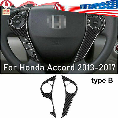 #ad Carbon Fiber Steering Wheel Button Cover Trim For Honda Accord 2013 17 Type B $10.09
