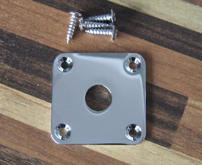 #ad 50pcs Flat Metal Jack Plate Square Jackplate for Les Paul Chrome $165.00