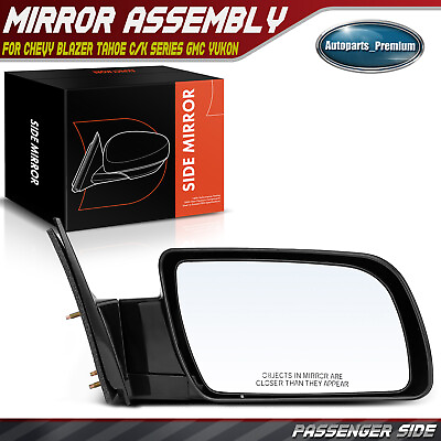 #ad Passenger Black Manual Mirror for Chevy Blazer Tahoe C K Series GMC Yukon C K $42.99