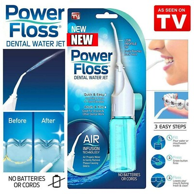 #ad NEW Oral Irrigator Dental Water Jet POWER FLOSS Air Power Flosser Teeth Cleaner $11.95
