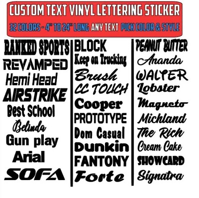 #ad Custom Text Vinyl Lettering Sticker Decal Personalized ANY TEXT ANY NAME 2 $5.99
