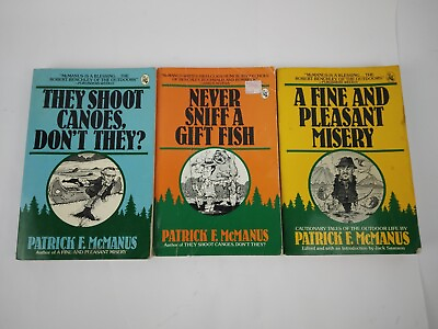 #ad Vintage Lot of 3 Patrick F. McManus PB Vintage 1980 Era Books First Editions $13.99