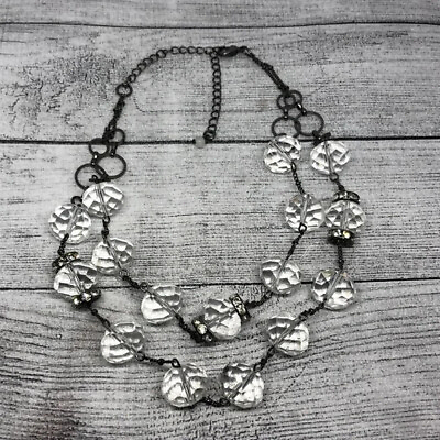 #ad Crystal glass bead statement collar chocker necklace $16.20