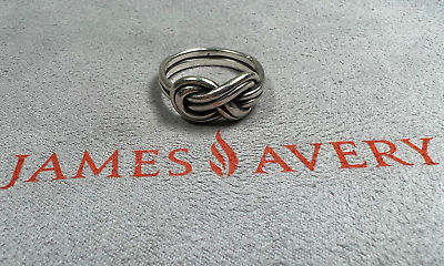 #ad LotB RETIRED James Avery Sterling Silver True Love Knot Ring Size 8 $229.95