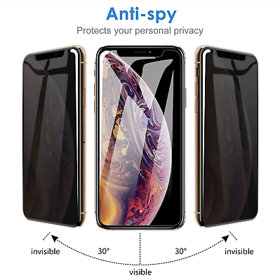 #ad 3 Pack Anti Spy Privacy Glass Screen Protector iPhone 15 14 13 12 Pro Plus Max $8.91