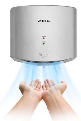 #ad AIKE Air Wiper Compact Hand Dryer 110V 1400W Silver With 2 Pin Plug Model AK26 $79.99