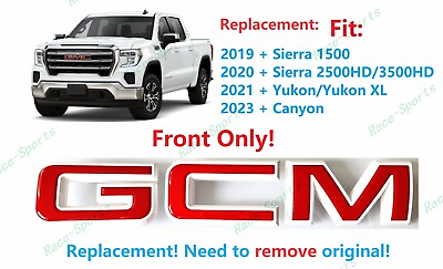 #ad Replacement Front White Red GMC Emblem Sierra 1500 2500HD 3500HD Yukon XL Canyon $42.80
