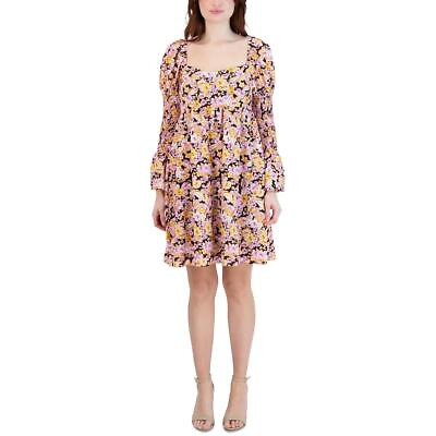 #ad BCBGMAXAZRIA Womens Pink Floral Print Mini Cocktail and Party Dress 8 BHFO 2705 $7.99