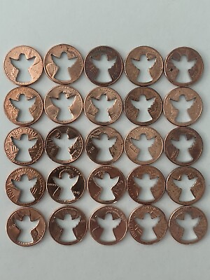 #ad 25 Angel Cut Pennies Pennys Guardian Lucky $24.99