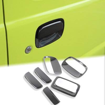 #ad Carbon Outer Door Handle Bowl Tailgate Cover Trim For Suzuki Jimny Accessories $32.62