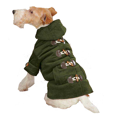 #ad CORDUROY TOGGLE COAT For DOGS Sherpa Lining X SMALL Green East Side Collection $6.50