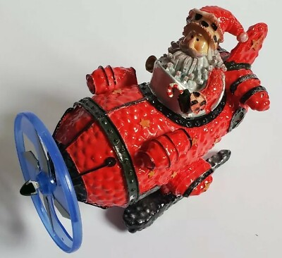 #ad Vintage Christmas Santa Figurine Flying Santa Handmade Hard Toy 9quot; One Of A Kind $29.99