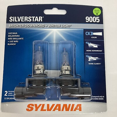 #ad Sylvania Silverstar 9005 2 Pack Halogen Lamps 12V 65W Road Legal Bright White $19.99