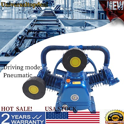 #ad 175PSI 10HP 7.5KW W Style 3 Cylinder Air Compressor Pump Motor Head Double Stage $364.09