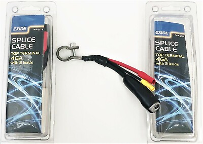 #ad 2 EXIDE BATTERY CABLE REPAIR SPLICE 4 Ga POSITIVE NEGATIVE TOP POST WIRES SCT 4 $19.99
