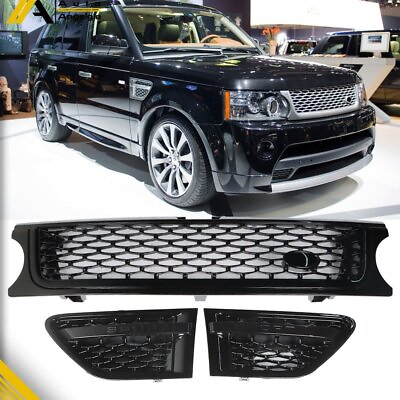 #ad Mesh Front Grille Air Side Vents SET Black For Range Rover Sport 2010 2013 $81.99