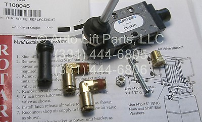 #ad Air Lock Release Valve Kit for 4 Post ROTARY LIFTS T140073 T100045 OEM $214.00