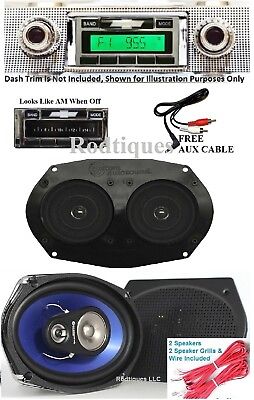 #ad 1957 Chevy Bel Air Stereo Radio Dash amp; 6 x 9 Speakers 630 D69 $454.00