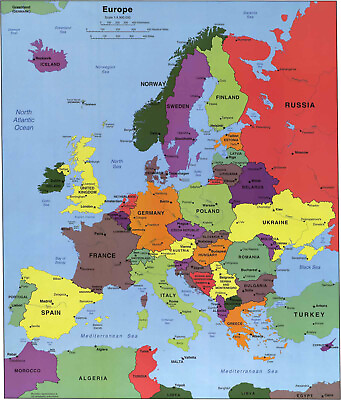 #ad #ad 2004 CIA Map Europe Wall Art Poster Print Office HomeSchool Education Geography $13.95