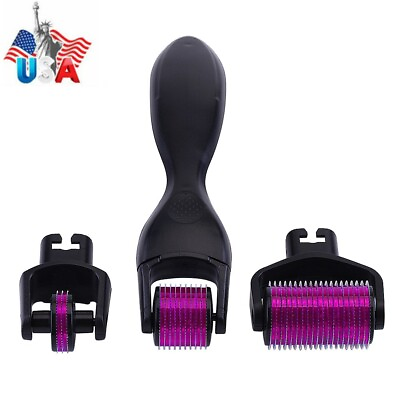 #ad Derma Roller Kit For Face Body Beard Hair 0.5 1 MM Titanium Microneedle USA $10.99