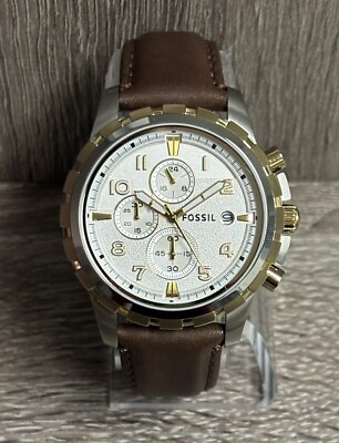 #ad New Two Tone Fossil Dean Chronograph Men’s Watch With New Battery $75.00