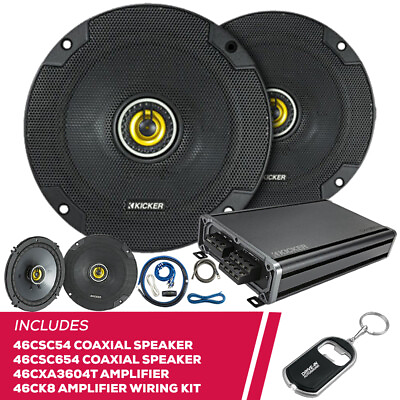 #ad Kicker 46CSC54 5 1 4quot; Speaker w 46CSC654 Speakers amp; 46CXA3604T Amp amp; Amp Kit $461.94
