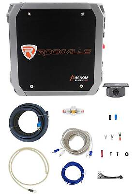 #ad Rockville RXD M0 1200 Watt Peak 300w Dyno Certified RMS Mono 1 Ohm AmpAmp Kit $96.95