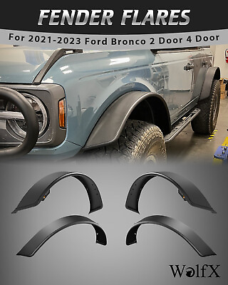 #ad Flat Front amp; Rear Fender Flares Kit w Eagle Eye Lamp For 2021 2023 Ford Bronco $309.99