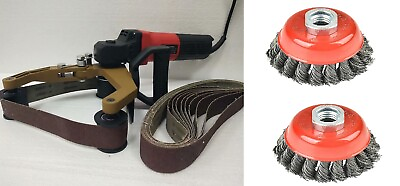 #ad Tools Pipe amp; Tube Rail Polisher Belt Sander 20 Belt 10 cup brush metal polish $244.99