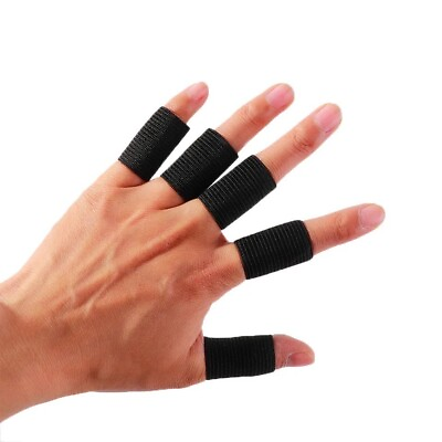 #ad 10pcs Finger Compression Sleeves Protector Support Pain Management Elastic Fiber $5.75