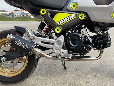 #ad ZoOM Exhaust Honda GROM 125 2022 2024 Full System Straight Low Mount Black $230.00