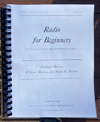 #ad A Self Teaching Course Fits RADIO FOR BEGINNERS – 1943 Antique Servicing $29.86