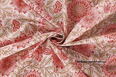 #ad #ad New Indian Cotton Fabric Running Sewing Hand Block Print Loose Craft 3 Yard $17.99
